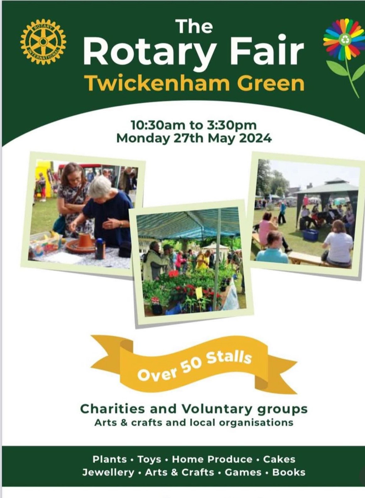 The Rotary Fair Twickenham Green-Monday 27th of May 2024-10:30-3:30pm